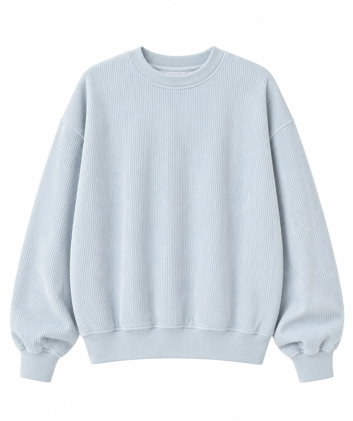 Coastal Blue Corduroy Oversized Crewneck