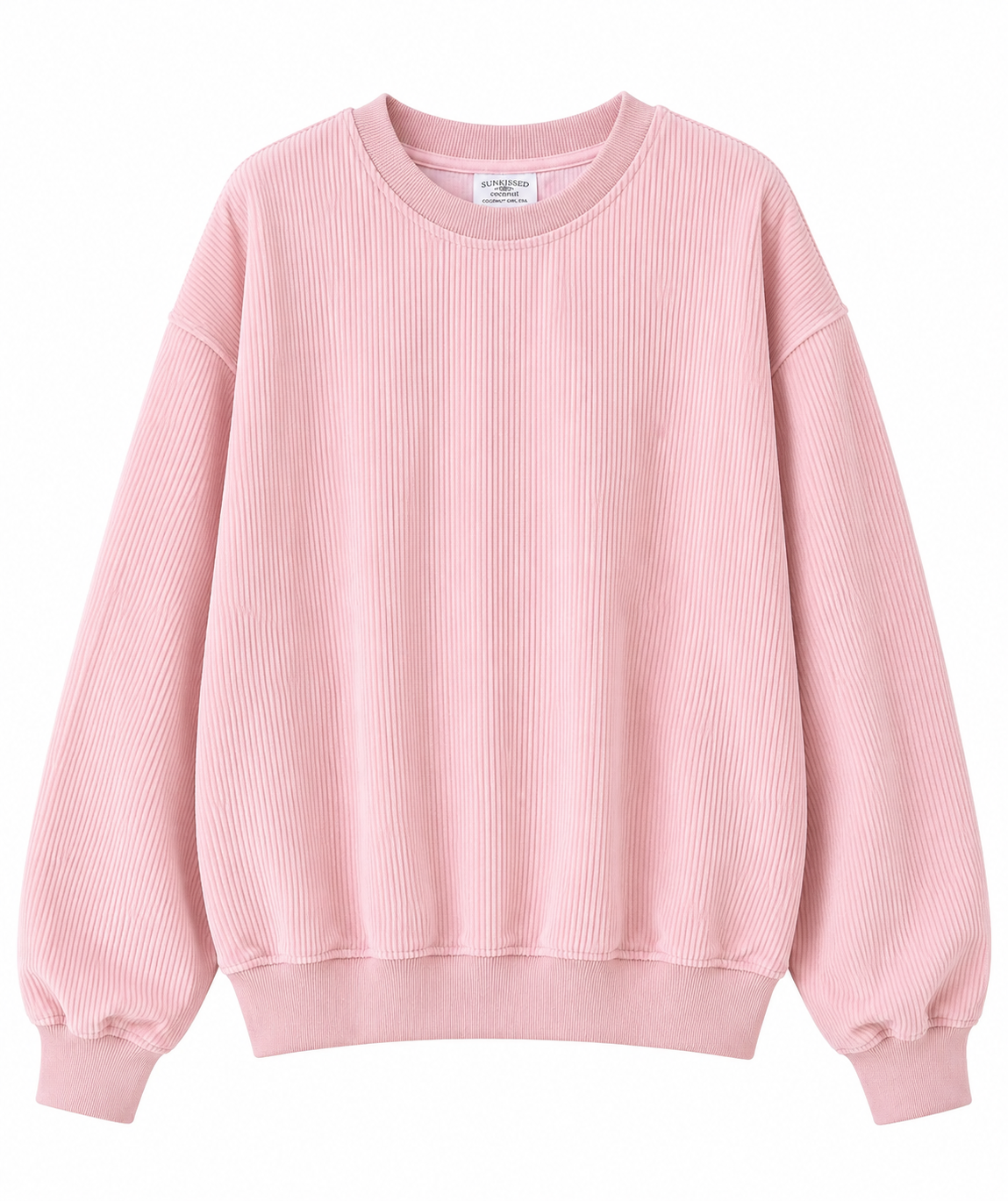 Dusty Pink Corduroy Oversized Sweatshirt