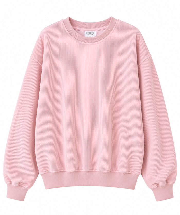 Dusty Pink Corduroy Oversized Sweatshirt