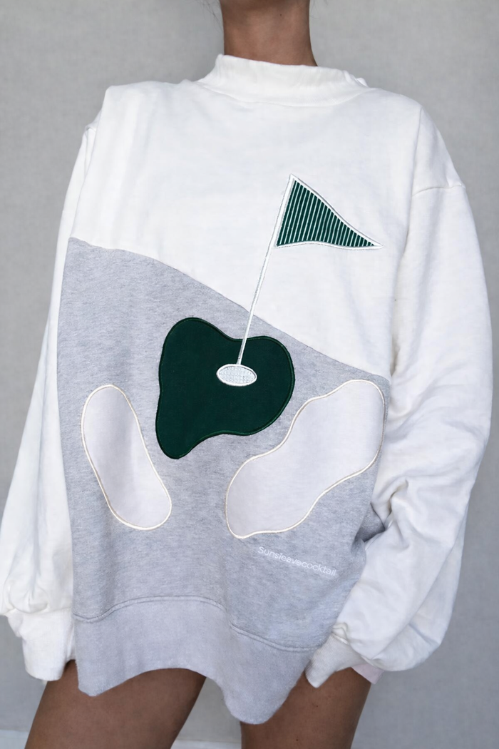 Fairway Golfing On The Green Mockneck Sweatshirt 100% Cotton