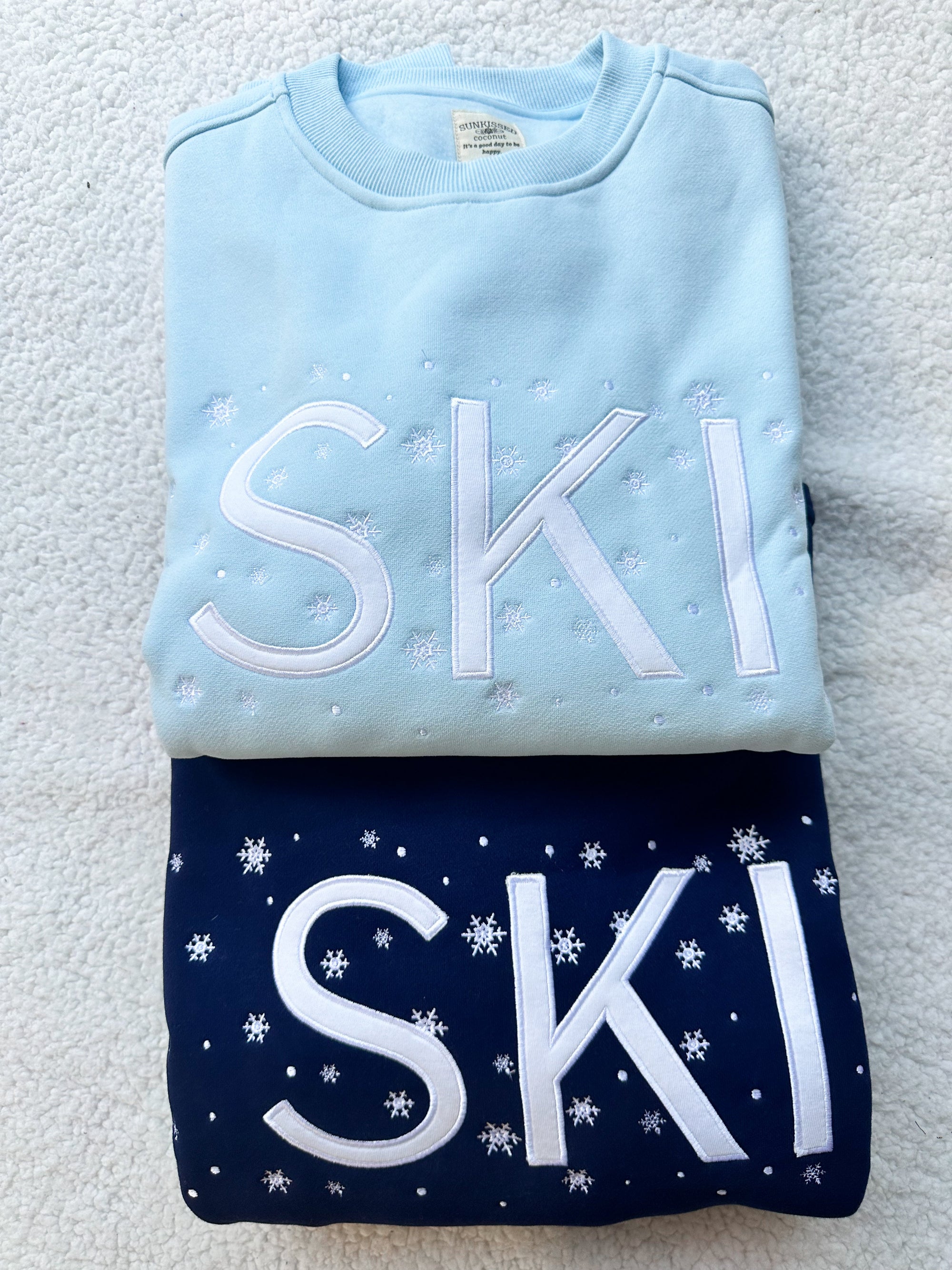 Icy Blue Ski Snowflake Sweatshirt