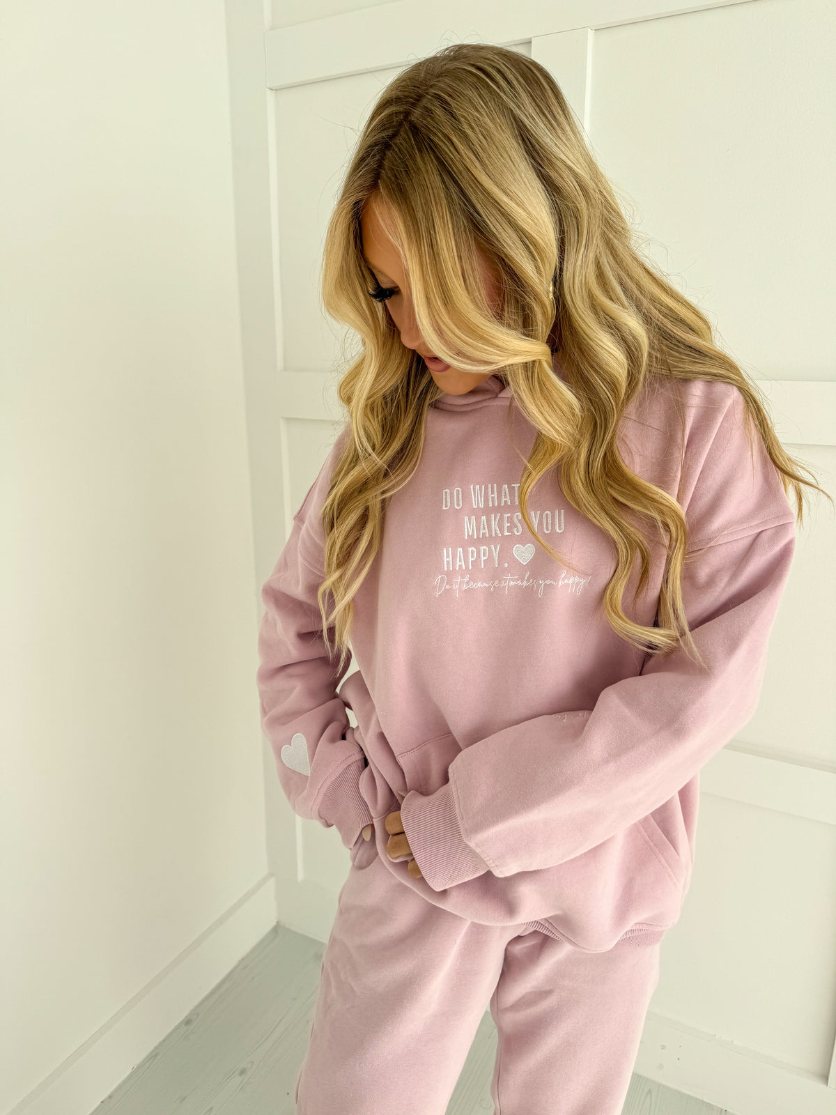 Mauve Mist Do What Makes You Happy Hoodie