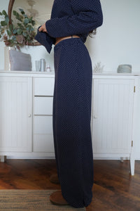 Navy Blue Polka Dot Loungewear Pants