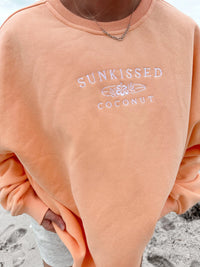 Sunkissedcoconut Embroider Oversized Crewneck Sweatshirt