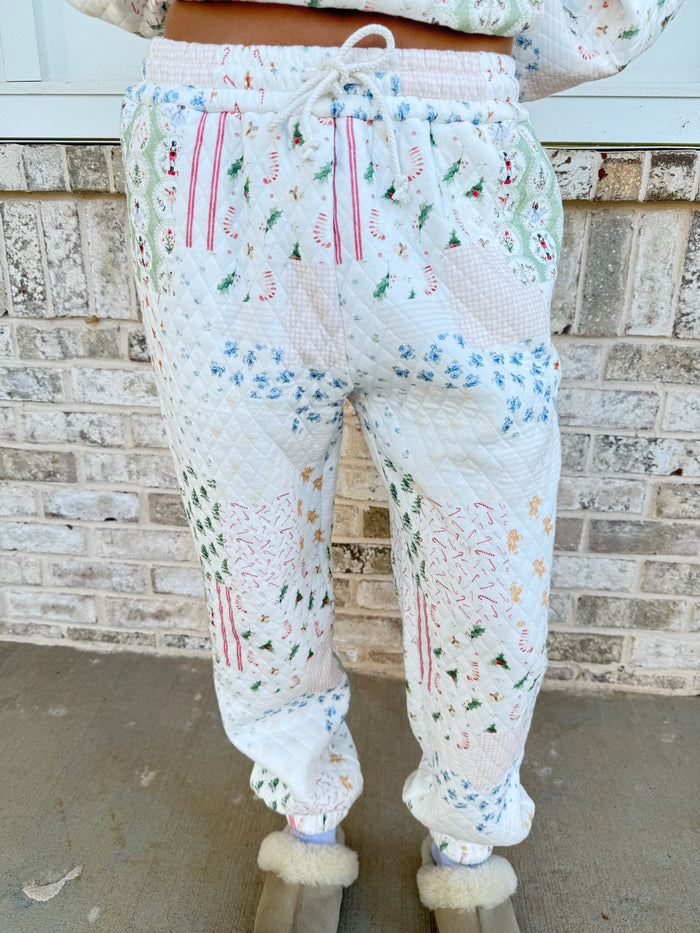 Christmas Holiday Quilted Joggers