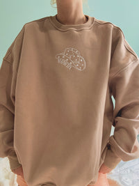 Cappuccino Howdy Embroider Sweatshirt