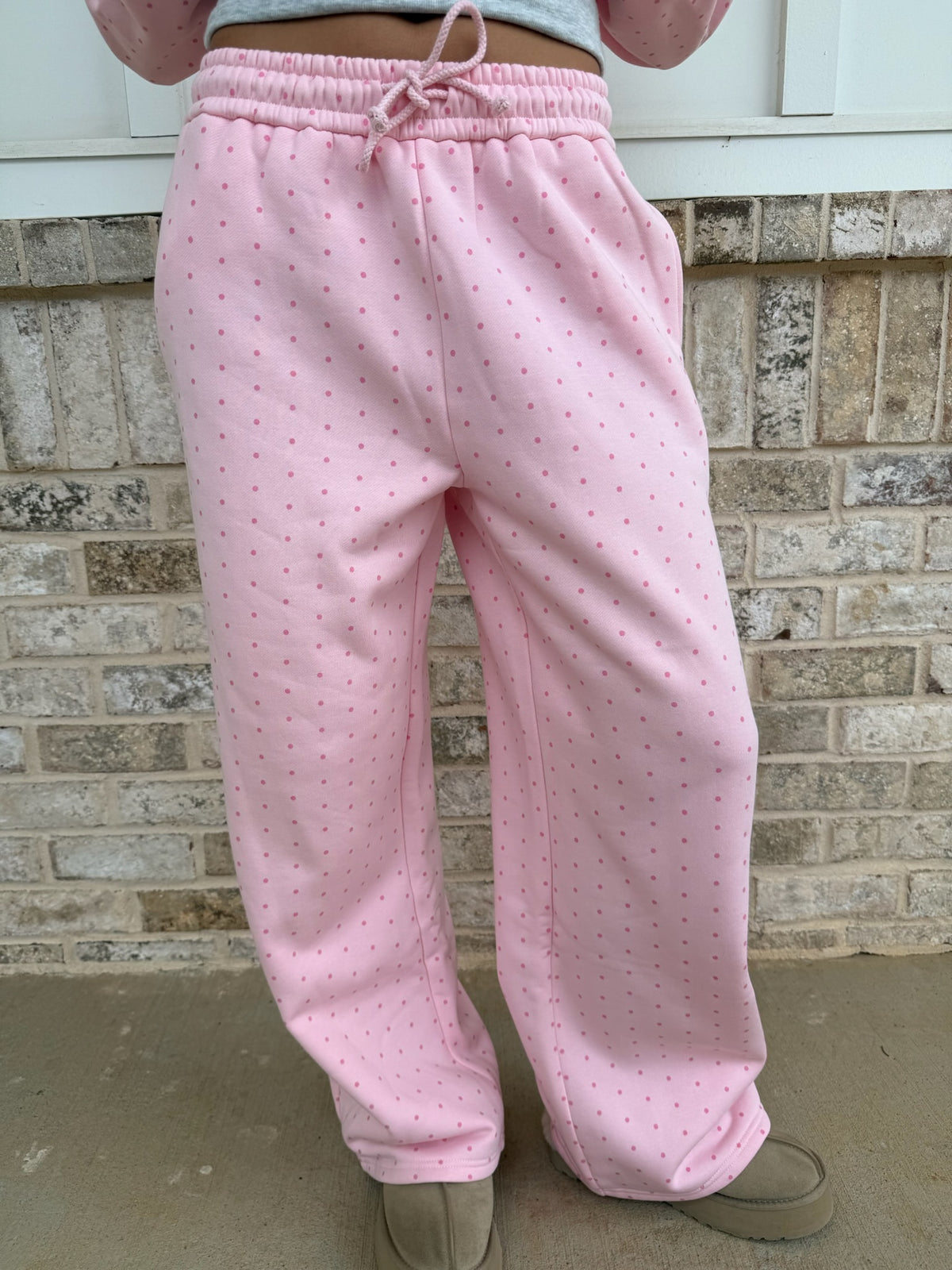 Polka Dot Flare Sweatpants