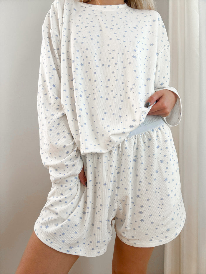 Snowflake Sunkissedcoconut Pajama Shorts