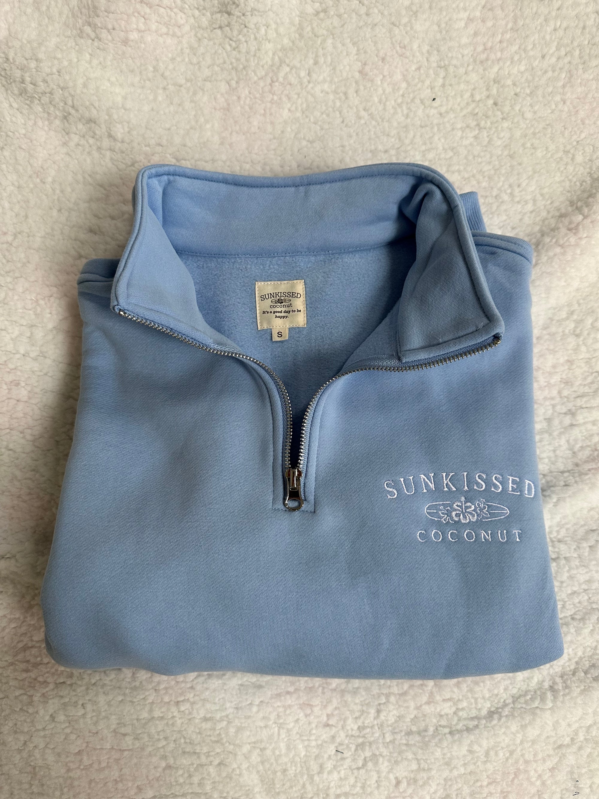 Salty Grey Quarter-Zip Sweatshirt – Sunkissedcoconut