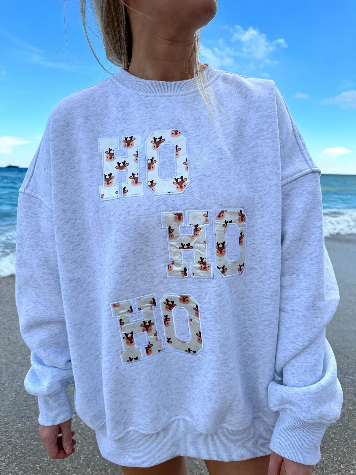 Pearl Grey Reindeer Sweatshirt