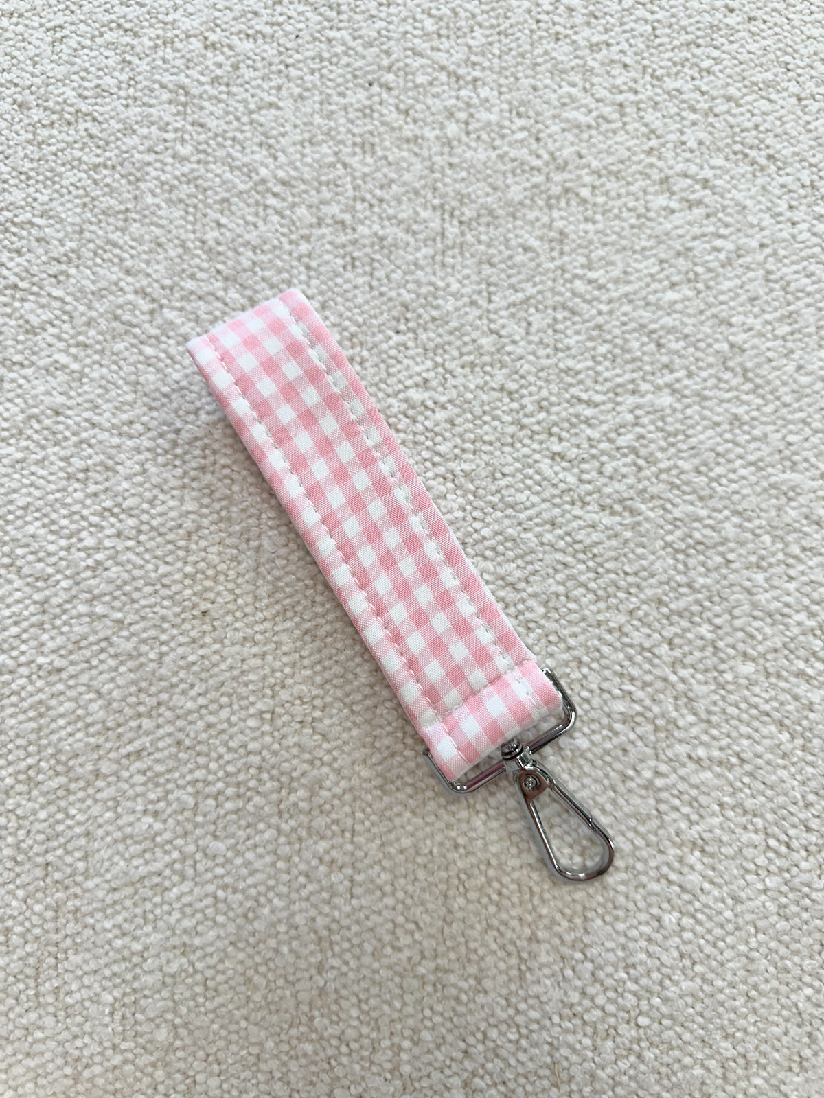 Pink Gingham Handmade Key Chains