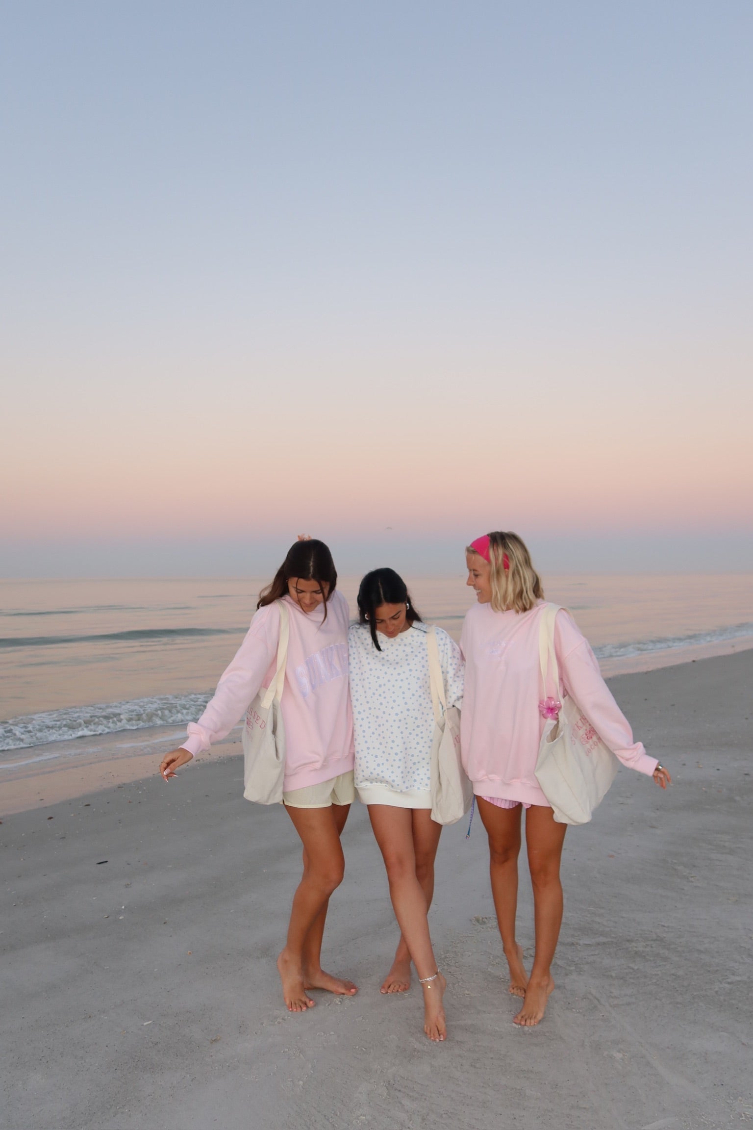 Light Pink Sunkissedcoconut Logo Embroider Sweatshirt