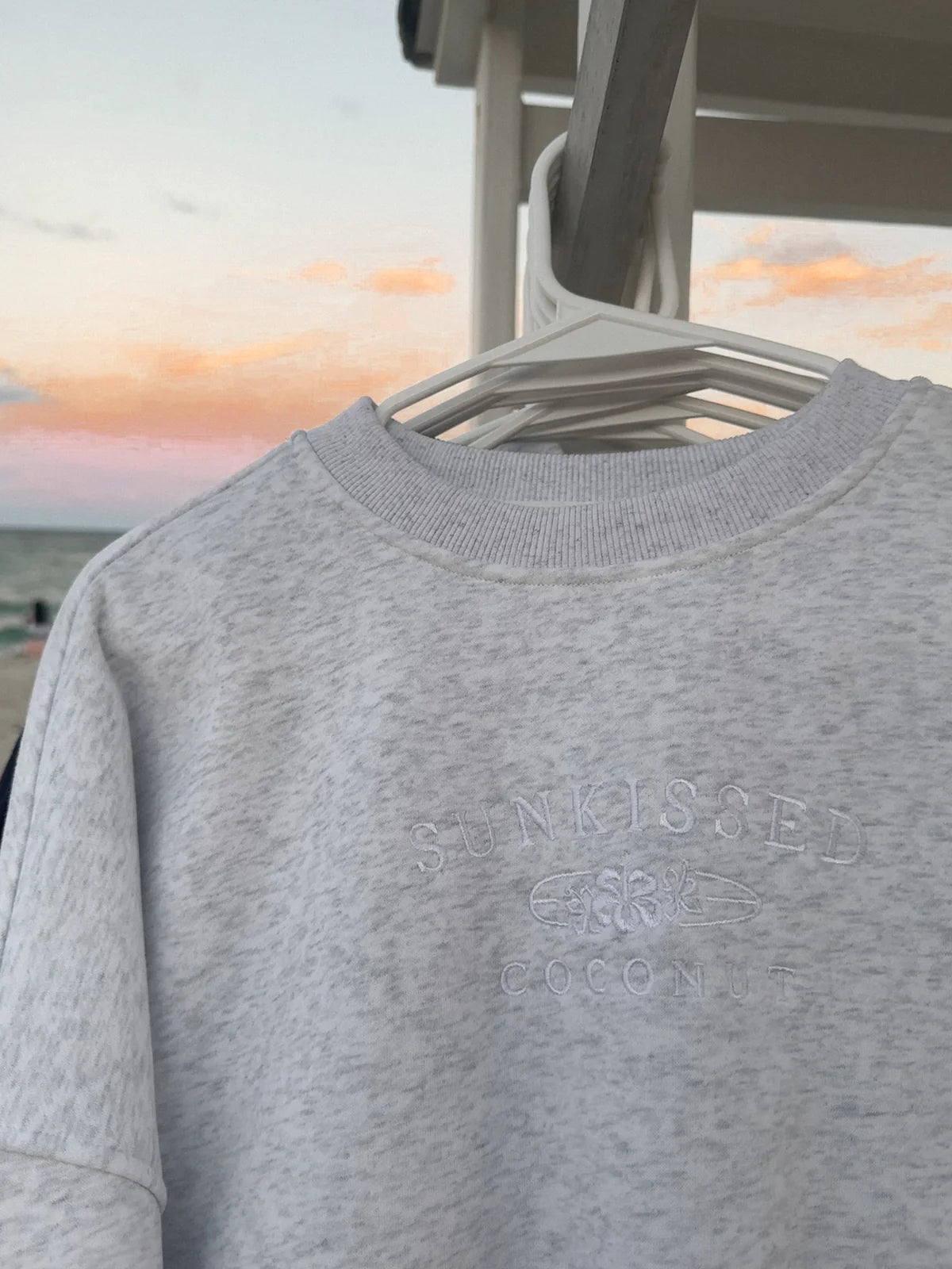 Sunkissedcoconut Embroider Oversized Crewneck Sweatshirt