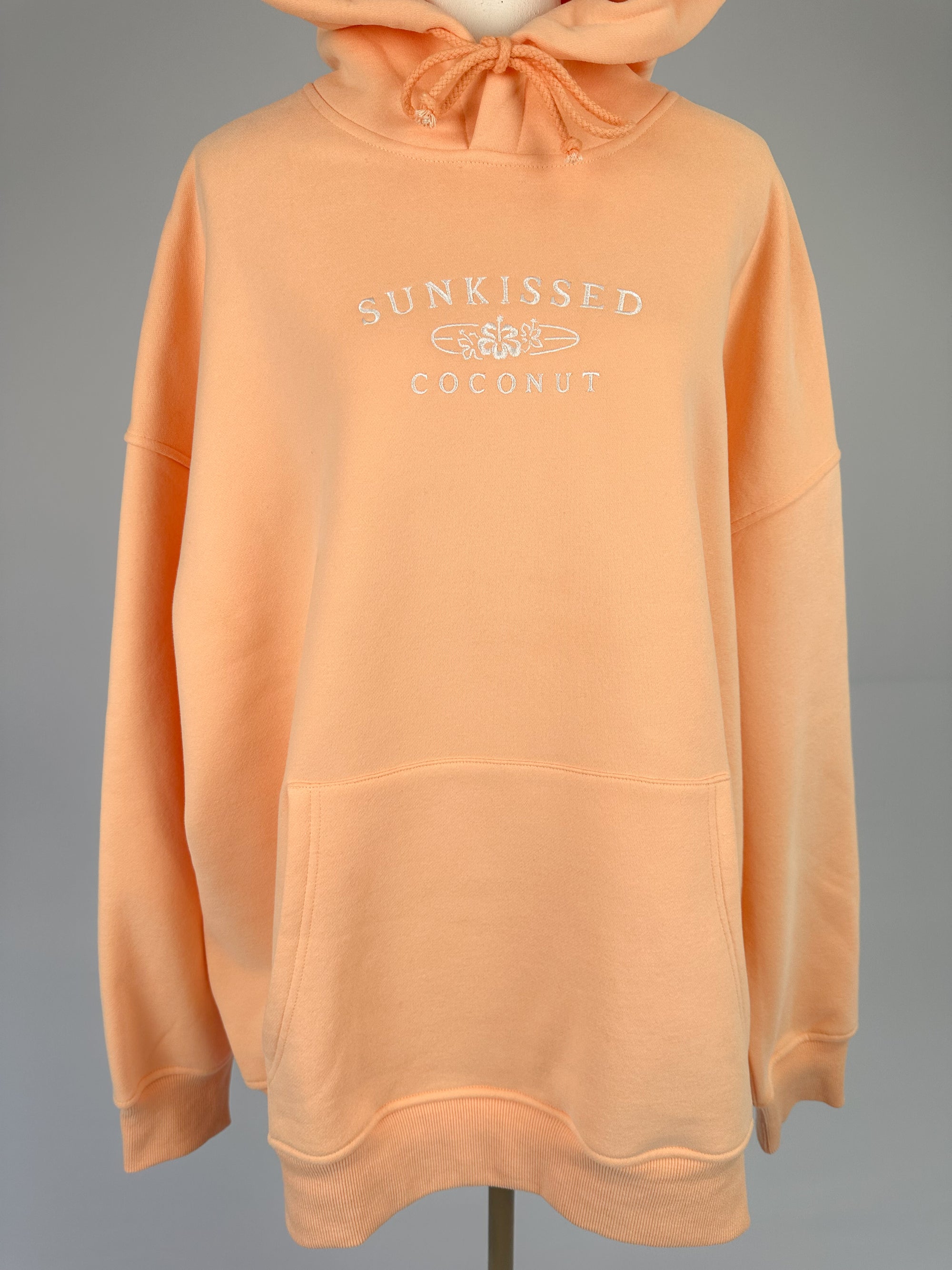 Sherbet Orange Sunkissedcoconut Logo Embroider Hoodie