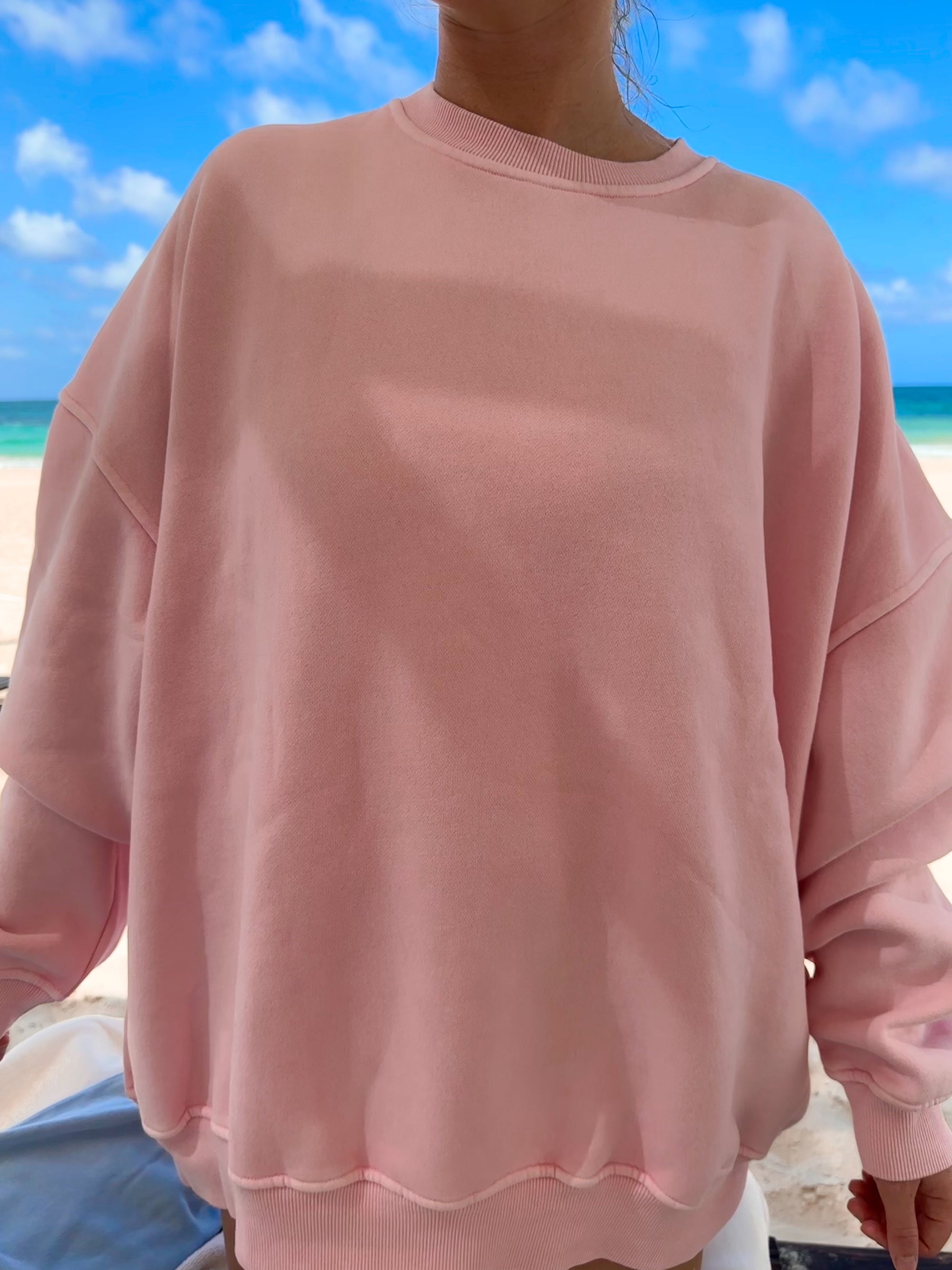 Vintage Pink Washed Basic Blank Sweatshirt