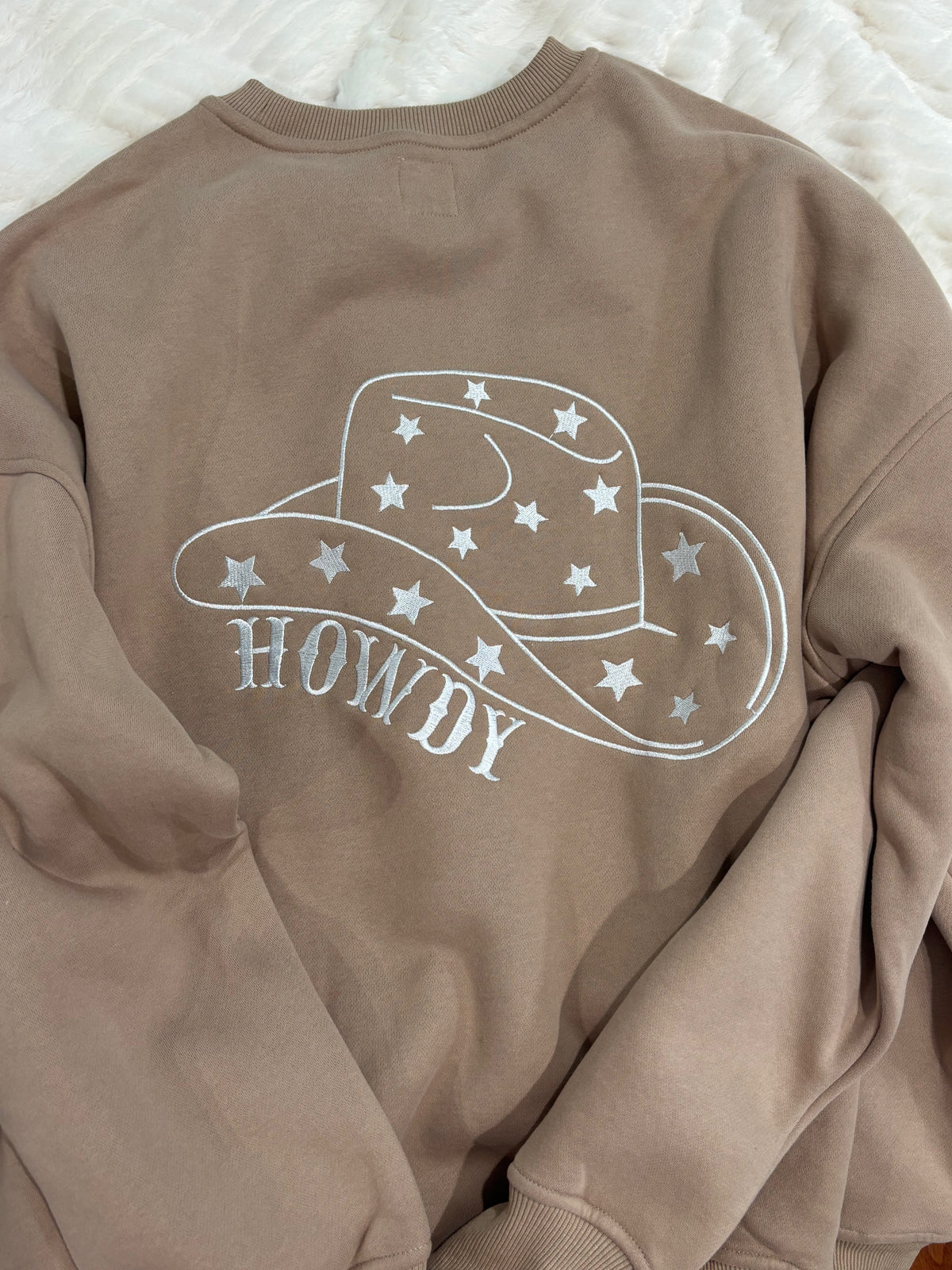 Cappuccino Howdy Embroider Sweatshirt