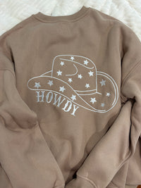 Cappuccino Howdy Embroider Sweatshirt