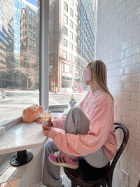 Light Pink Basic Corduroy Sweatshirt