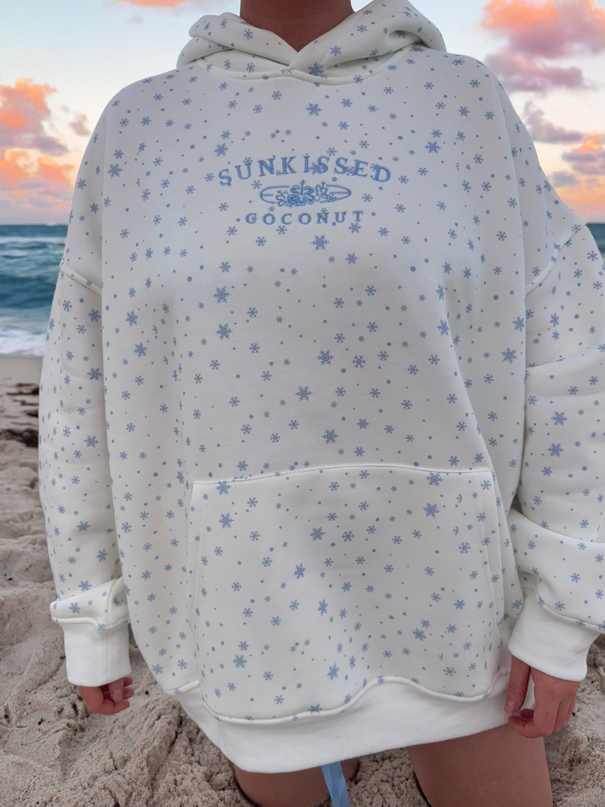 Snowflake Sunkissedcoconut Embroider Hoodie