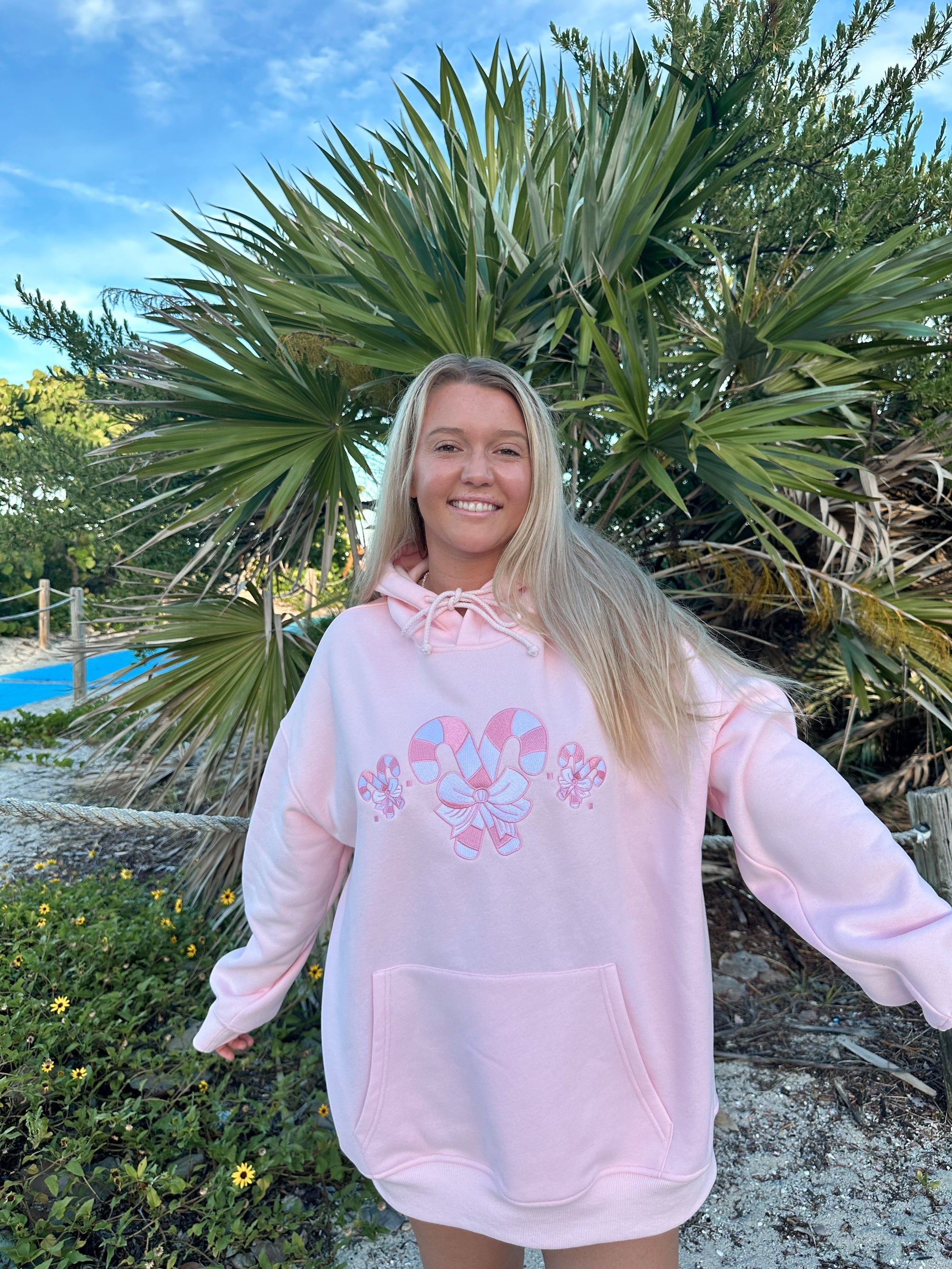 Light Pink Candy Cane Wonderland Hoodie