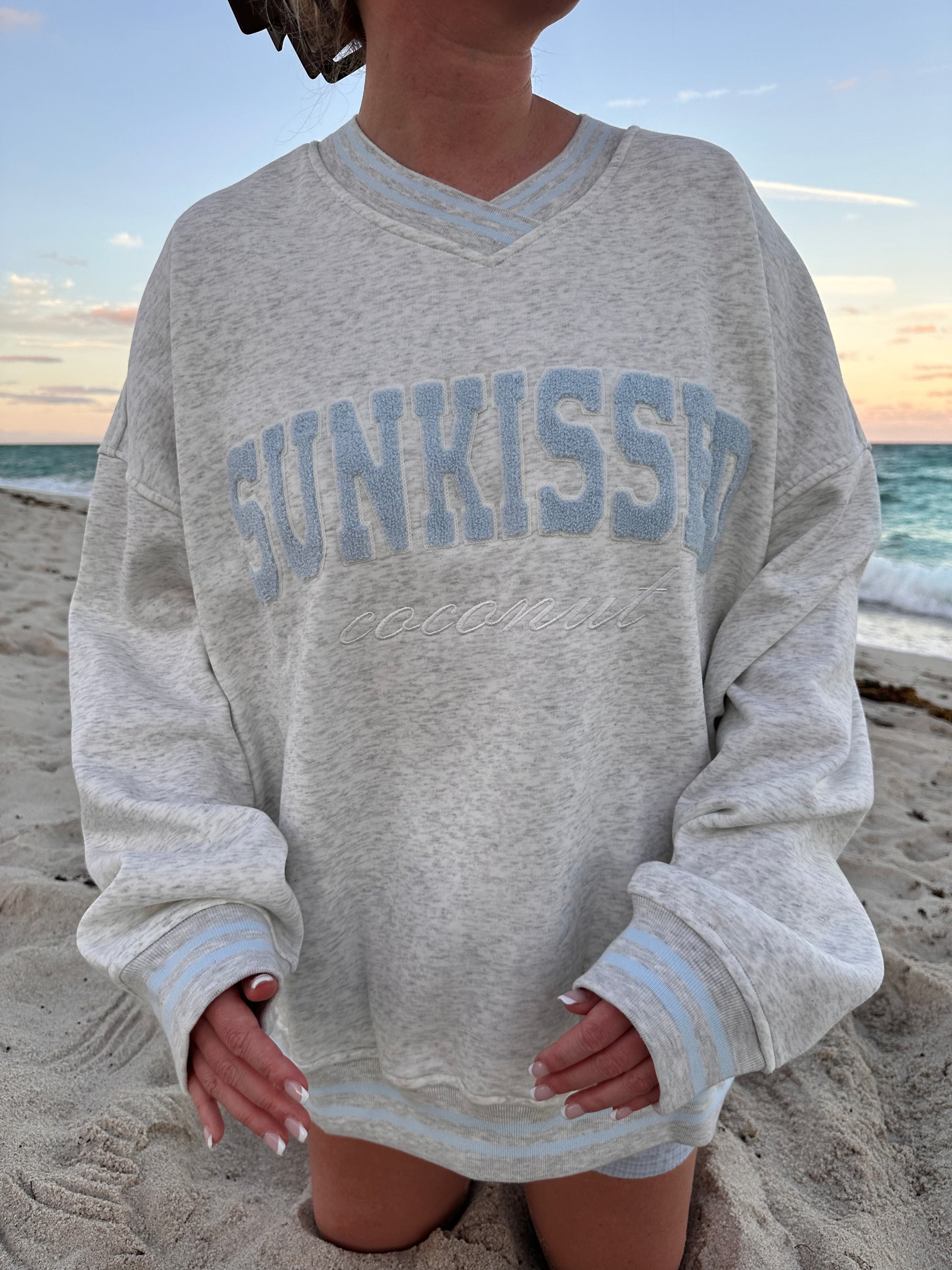 Sunkissed Preppy Embroider Sweatshirt