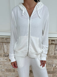 Solid Hacci Zip Hoodie - Bone