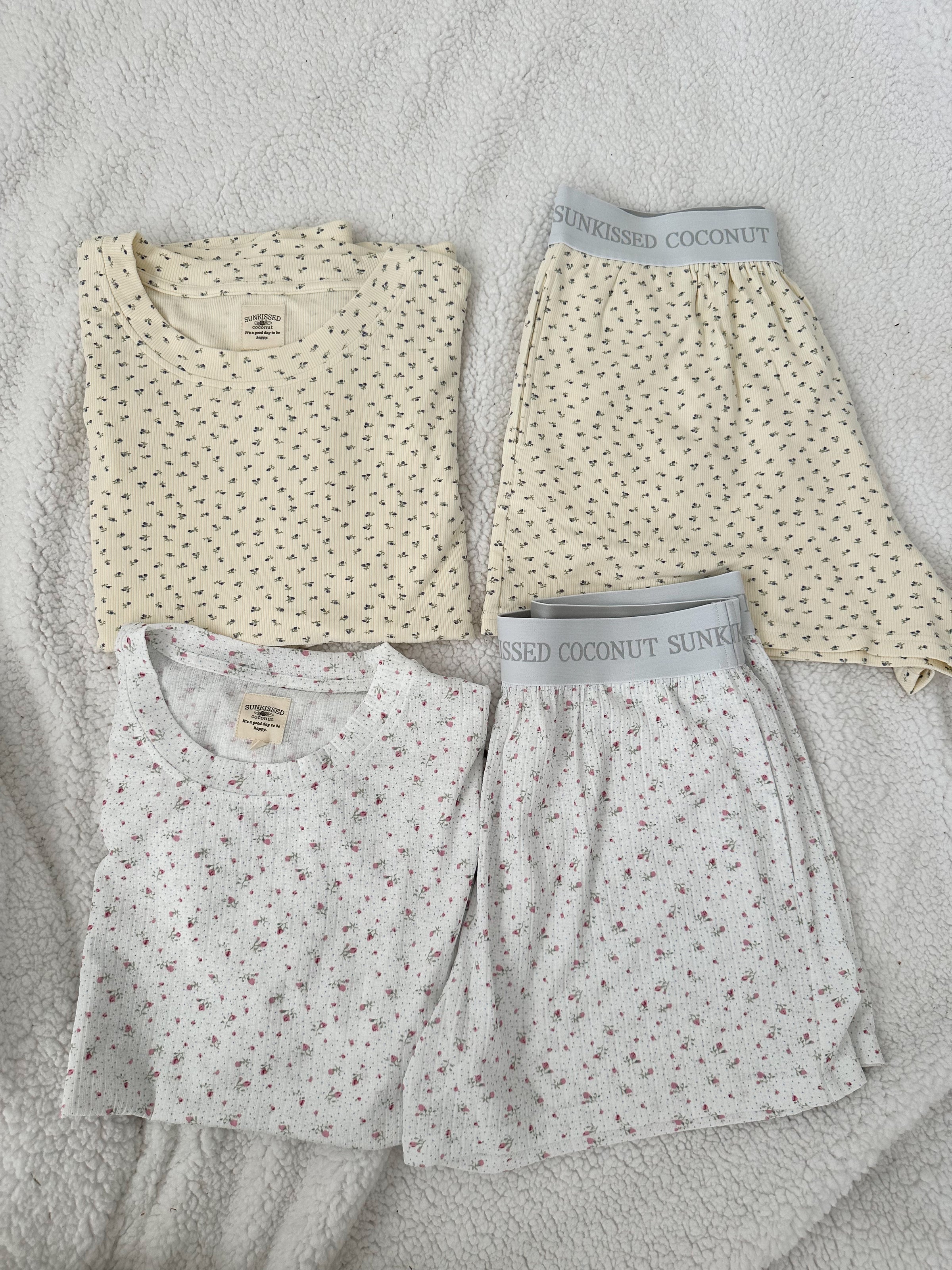 White Floral Pajama Shorts – Sunkissedcoconut