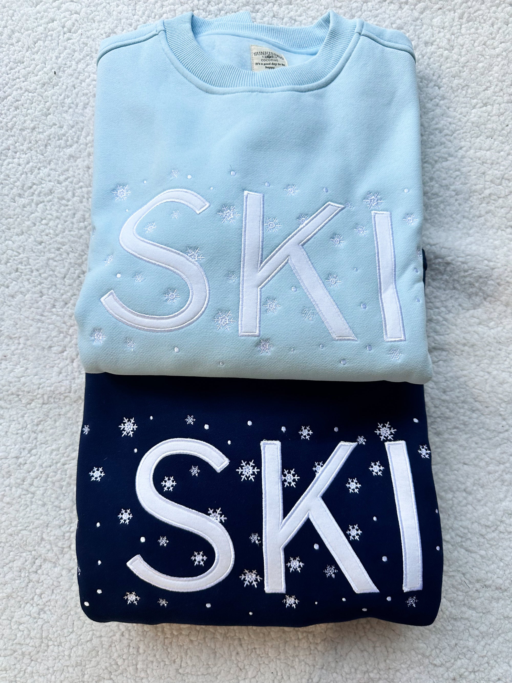 Ski Snowflake Embroider Sweatshirt