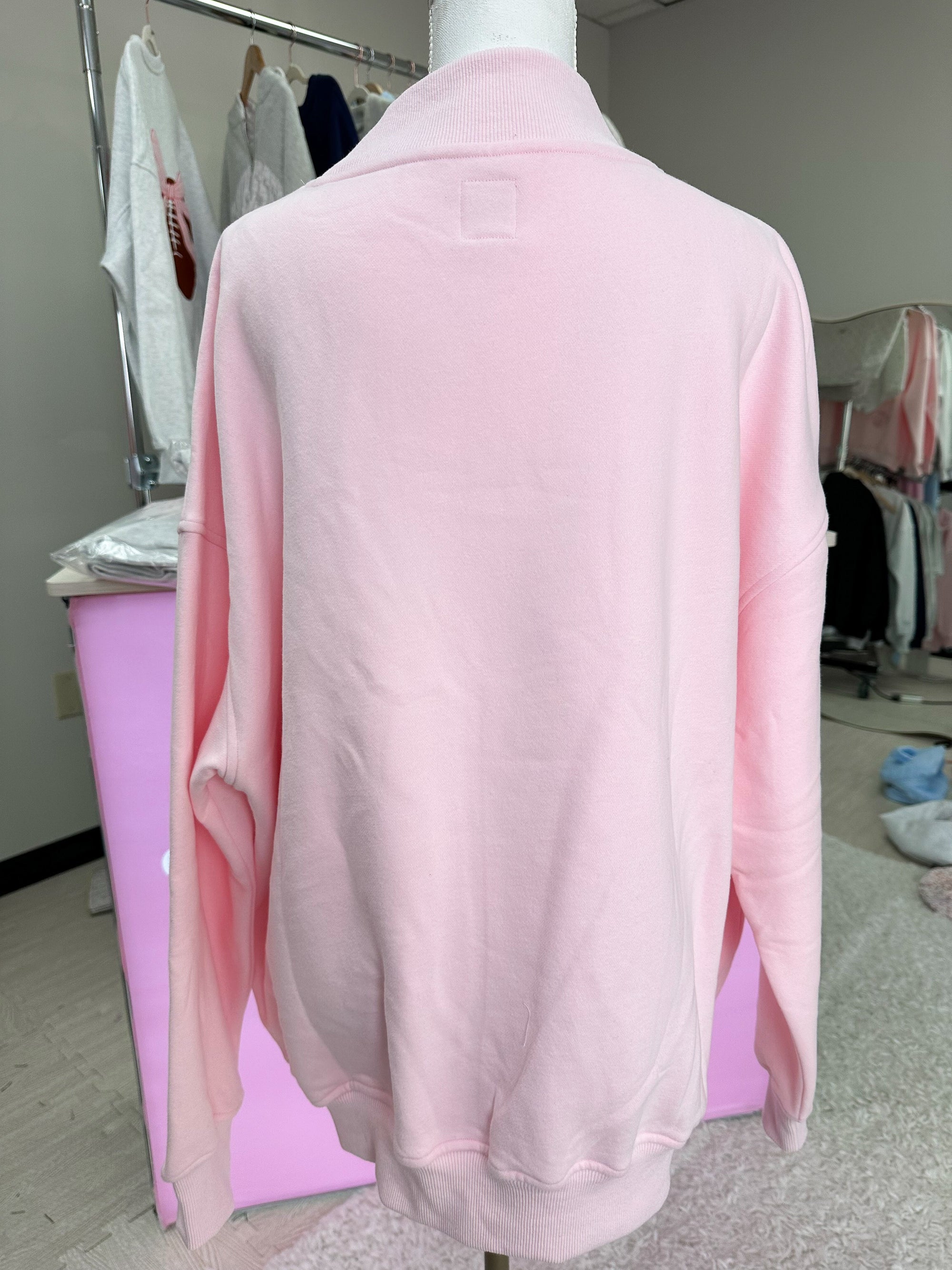 Light Pink Heart Mockneck Sweatshirt