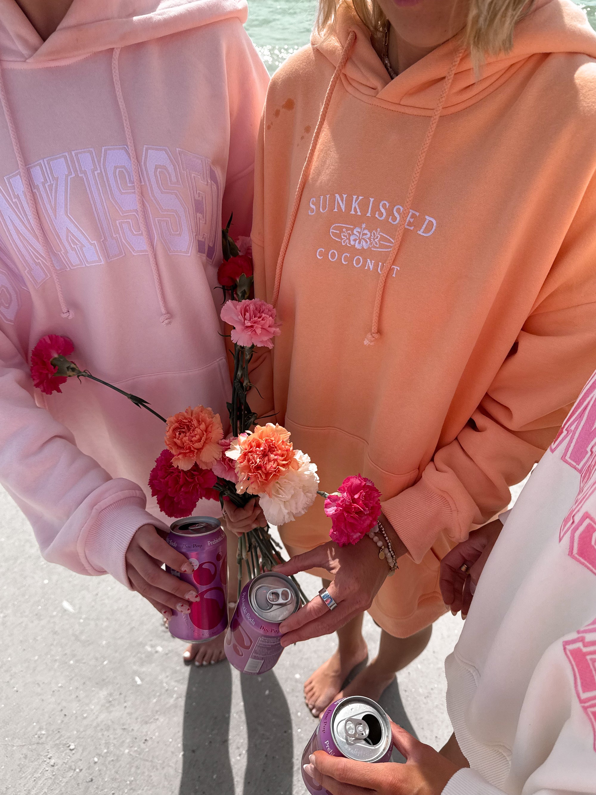 Sherbet Orange Sunkissedcoconut Logo Embroider Hoodie