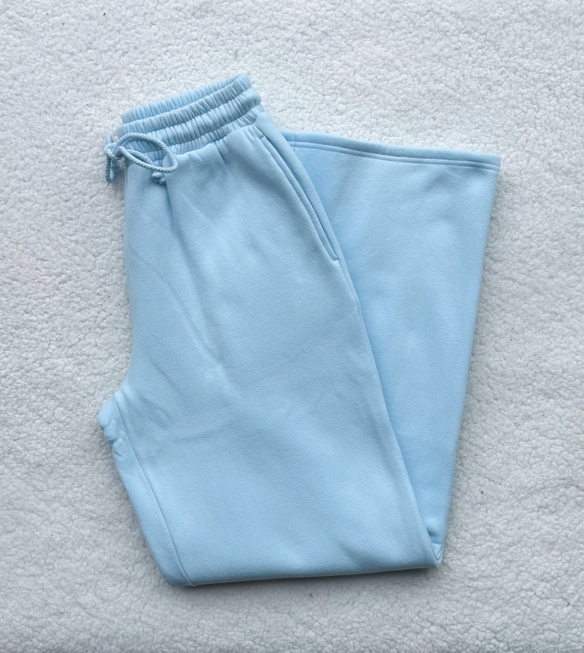 Icy Blue Basic Blank Flare Sweatpants