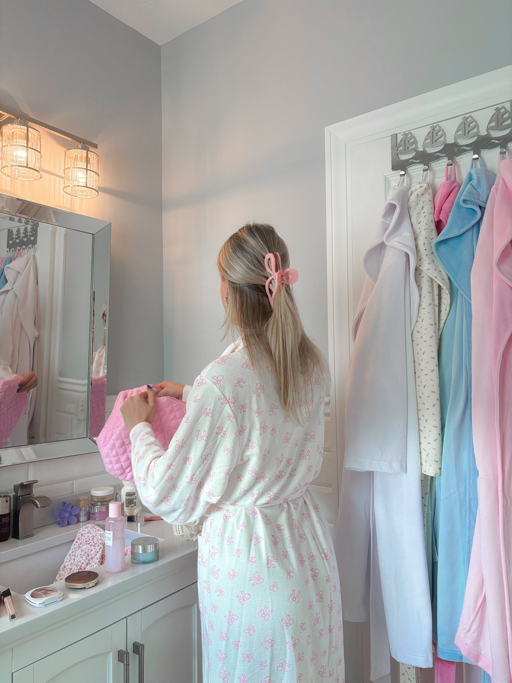 Pink Bows Hotel Robe