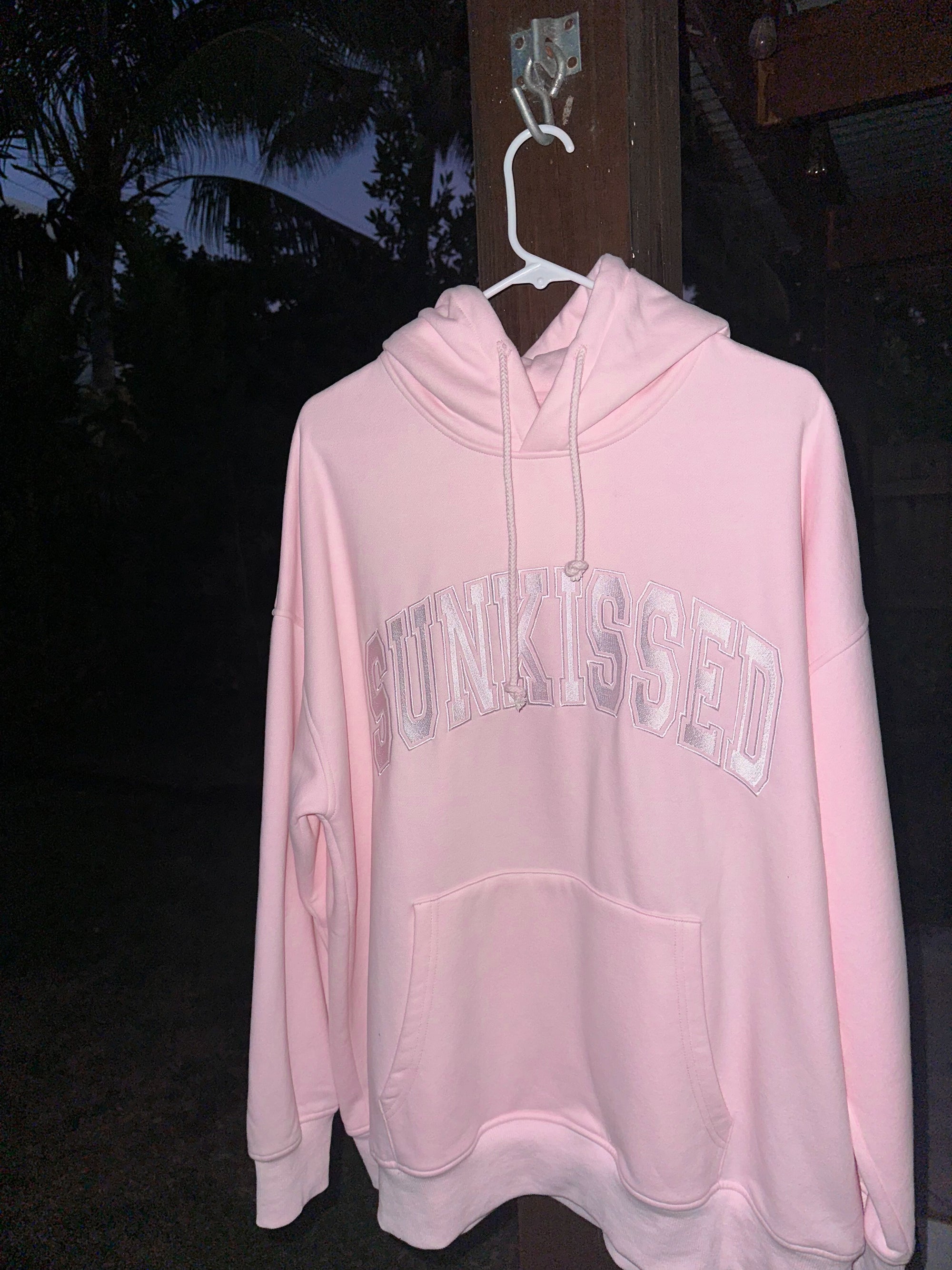 Light Pink Varsity Embroider Hoodie