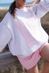 Polka Dot 18 Senior Embroider Mockneck Sweatshirt