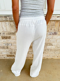 Ivory Waffle Knit Pants