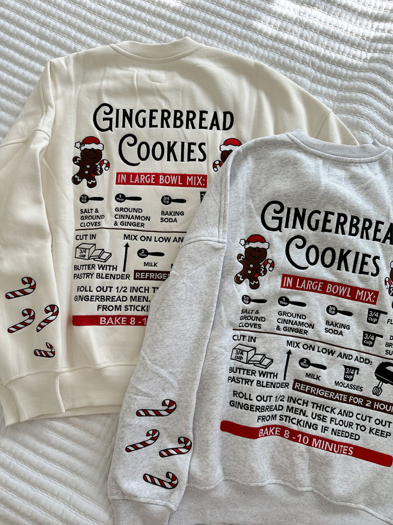 Pearl Grey Gingerbread Recipe Christmas Embroider Sweatshirt