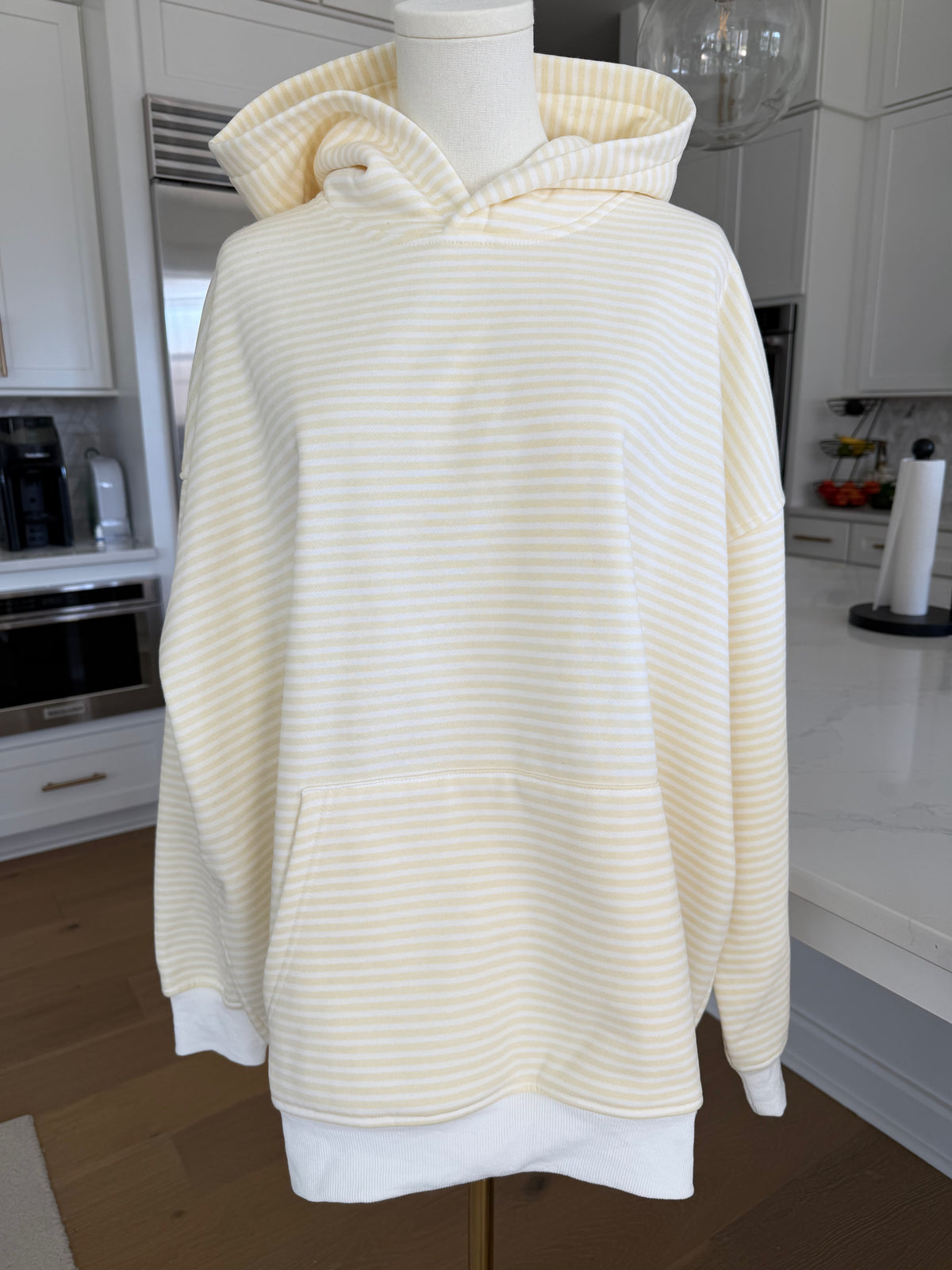 Baby Yellow and White Big Striped Hoodie