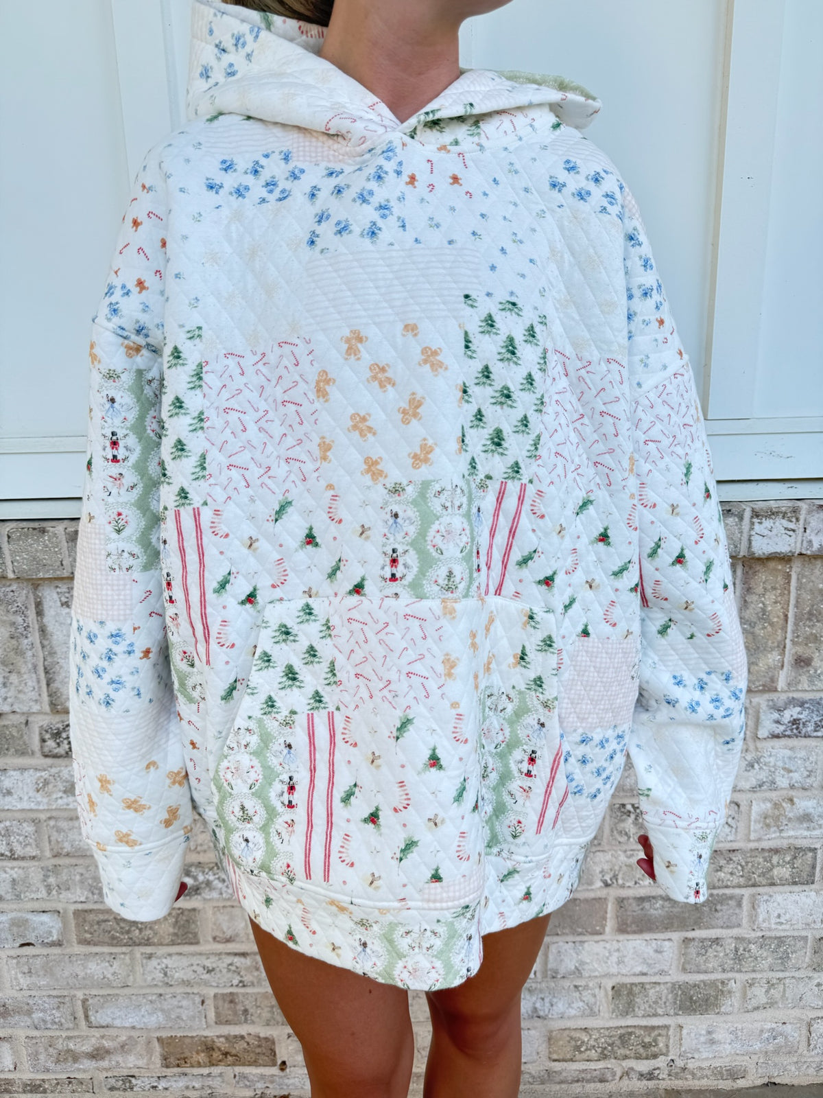 Christmas Holiday Quilted Hoodie