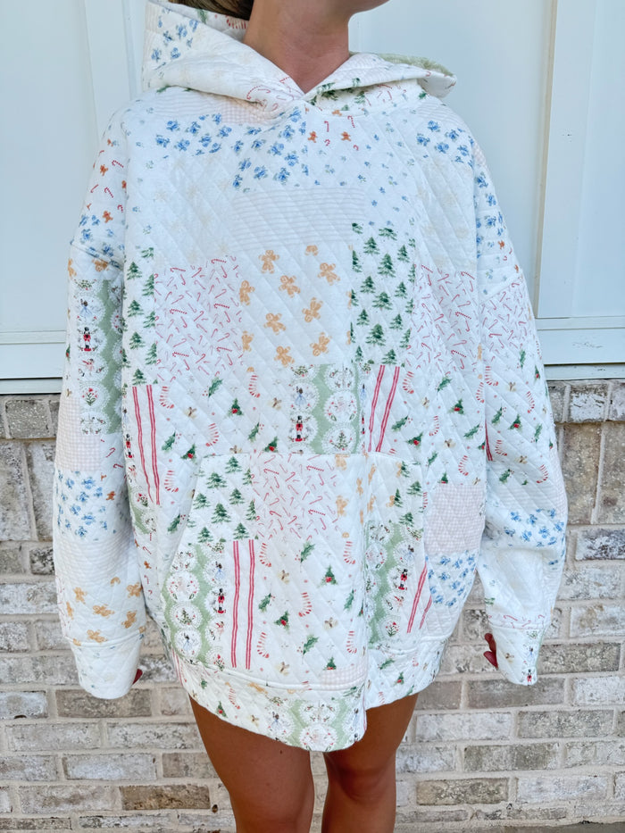 Christmas Holiday Quilted Hoodie