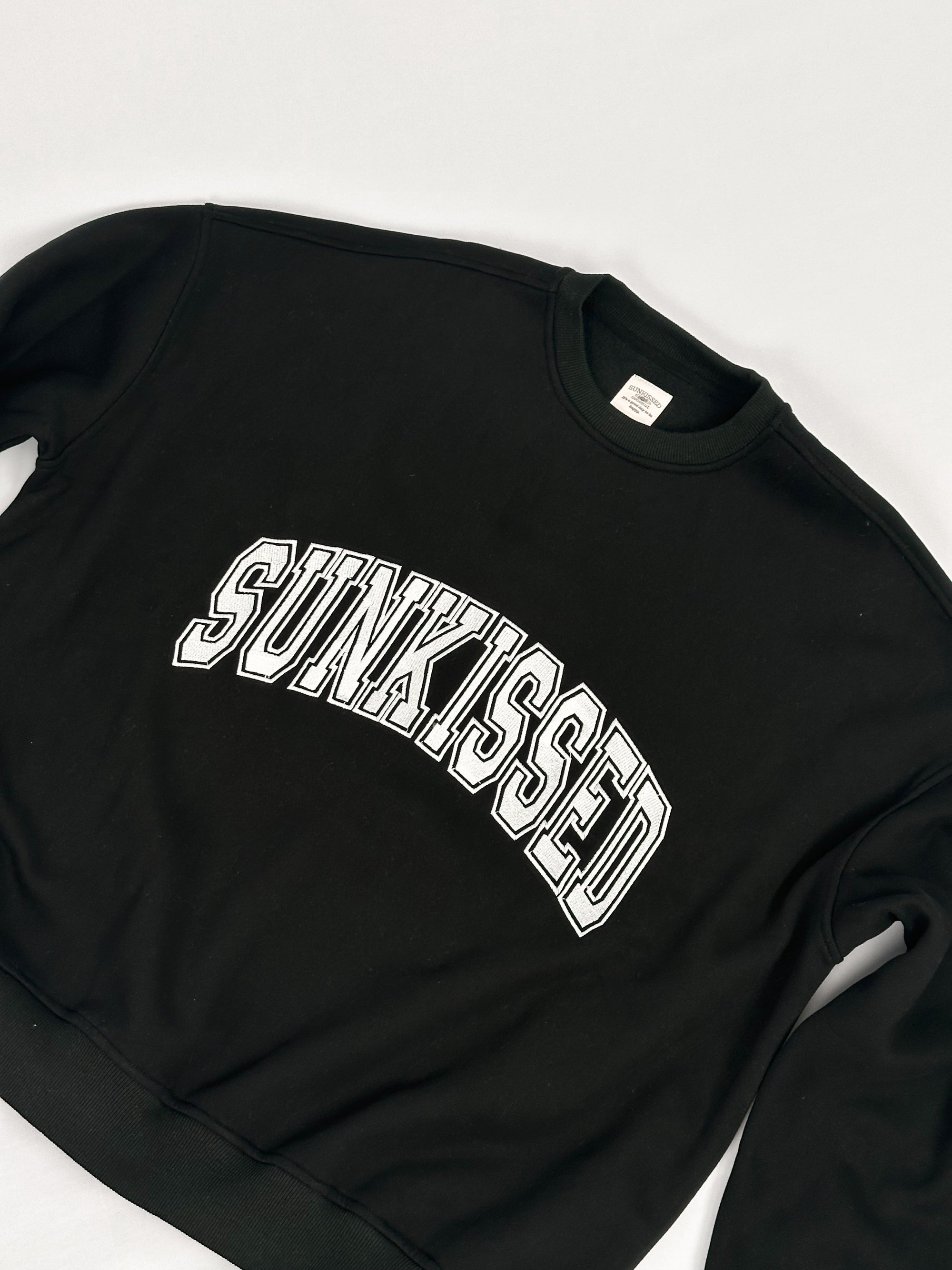 Black Sunkissed Varsity Embroider Sweatshirt