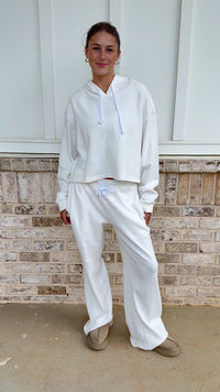 Ivory Waffle Knit Pants