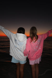 Hibiscus Pink Tropical Embroider Sweatshirt