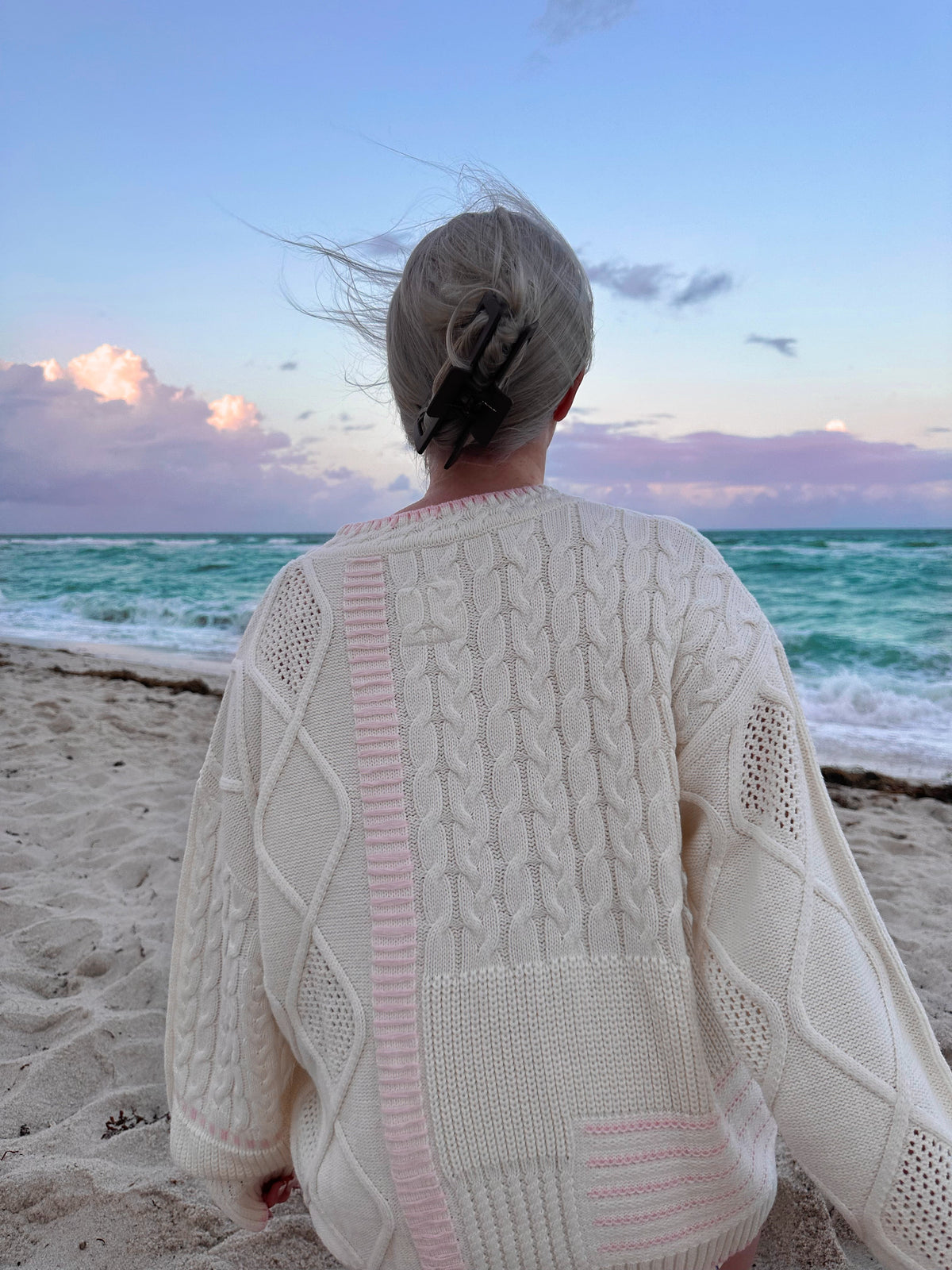 Hazel Patchwork Cable Knit Sweaters