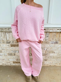 Polka Dot Flare Sweatpants