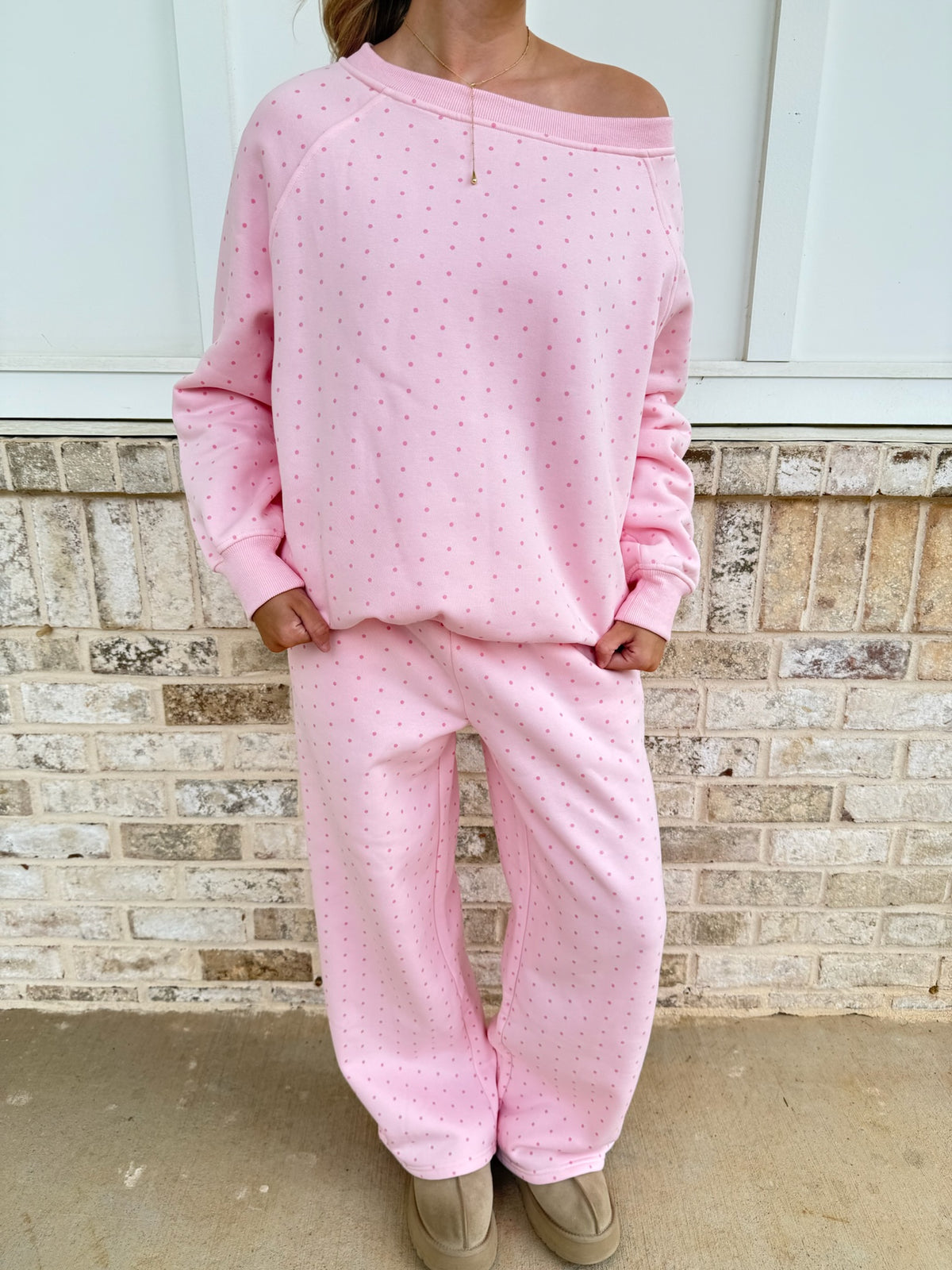 Polka Dot Flare Sweatpants