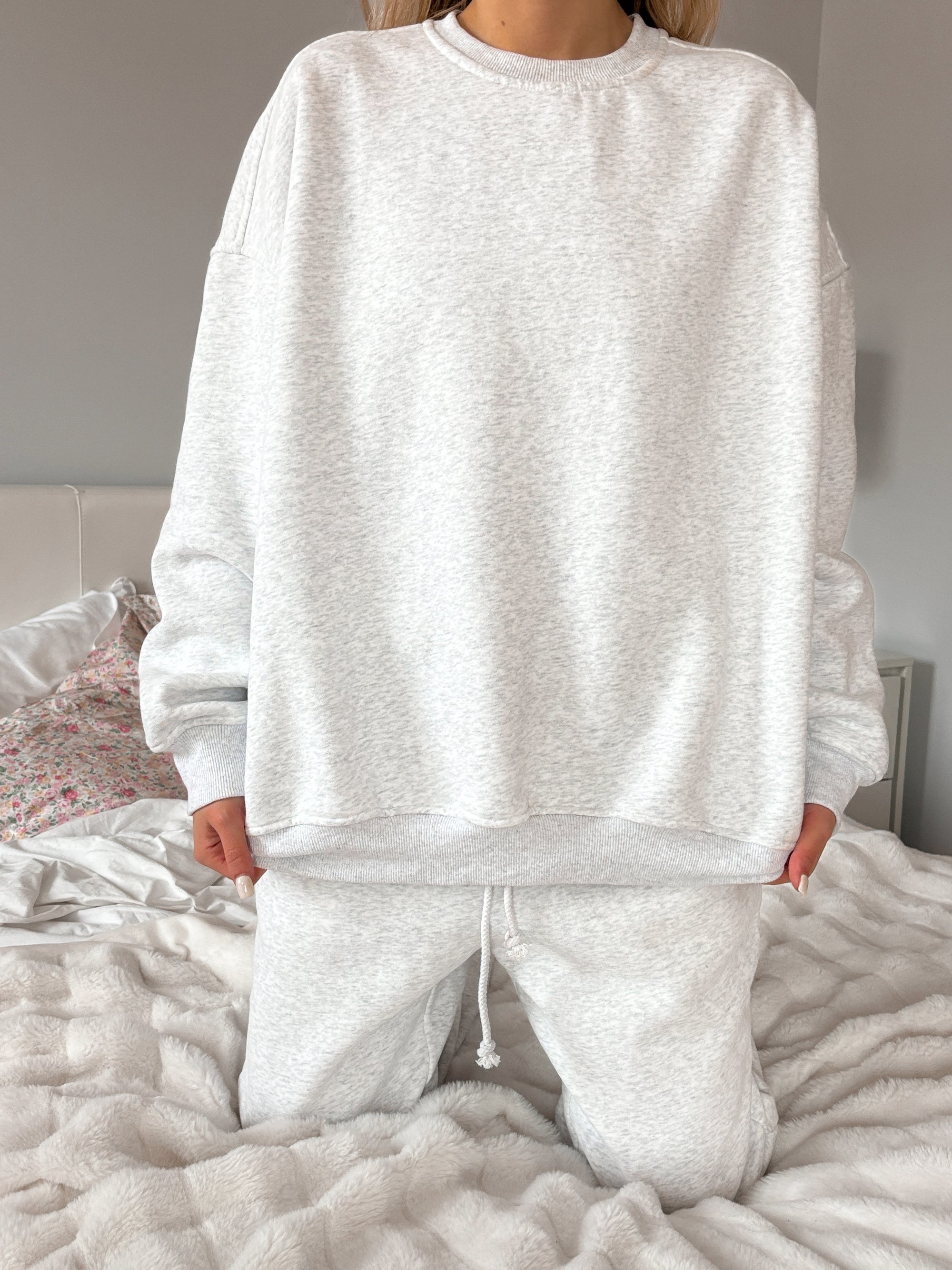 Pearl Grey Basic Blank Sweatshirt