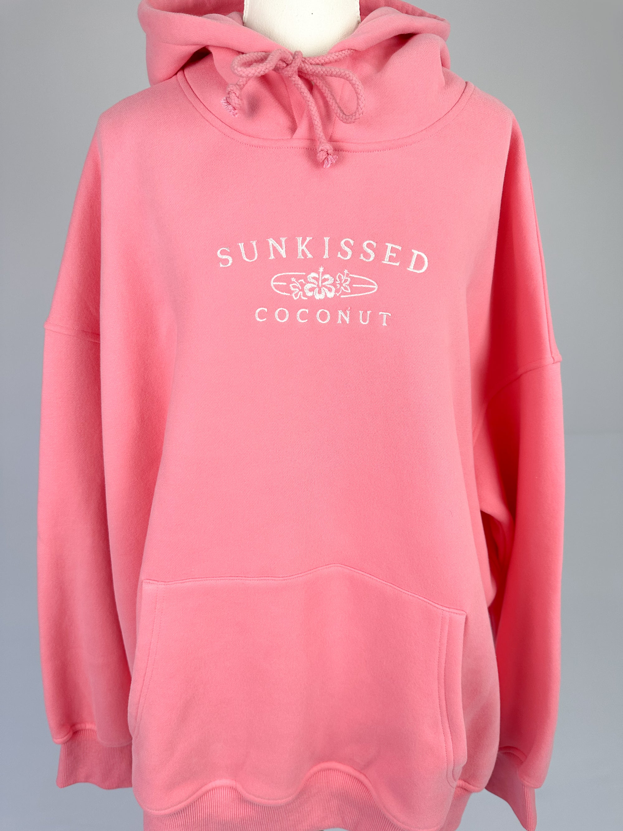 Hibiscus Pink Sunkissedcoconut Logo Embroider Hoodie