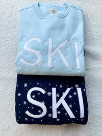 Icy Blue Ski Snowflake Sweatshirt