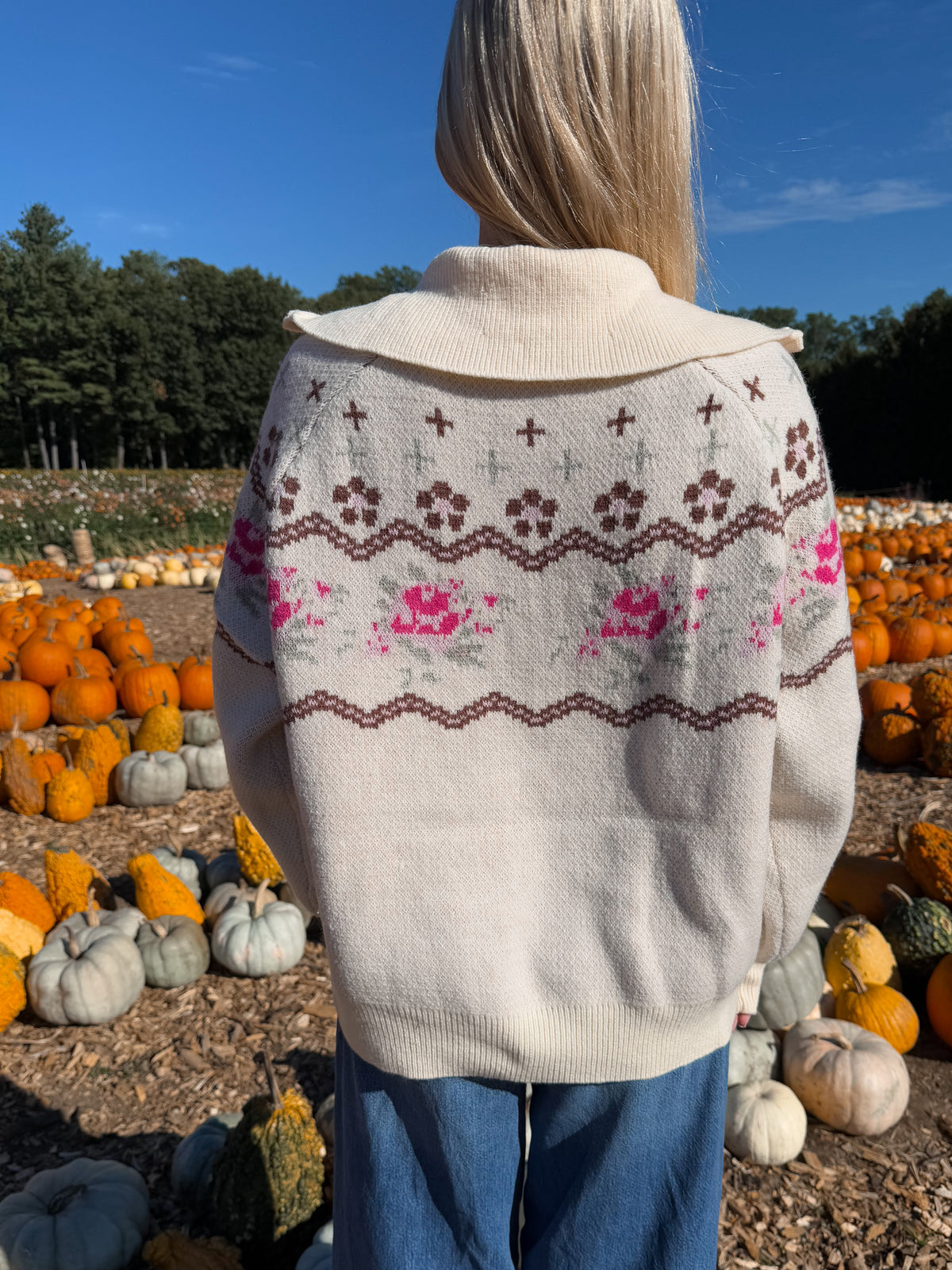Creme Ginger Snap Quarter Zip Sweater