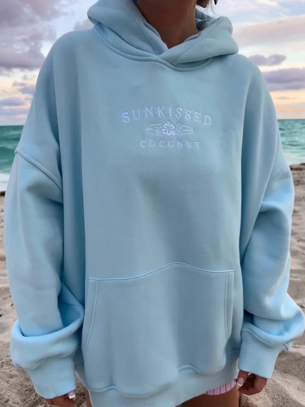 Sunkissedcoconut Embroider Oversized Hoodie